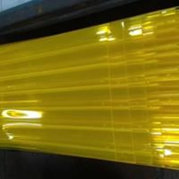 Plastik Pvc Strip Curtain Ribbed Yellow